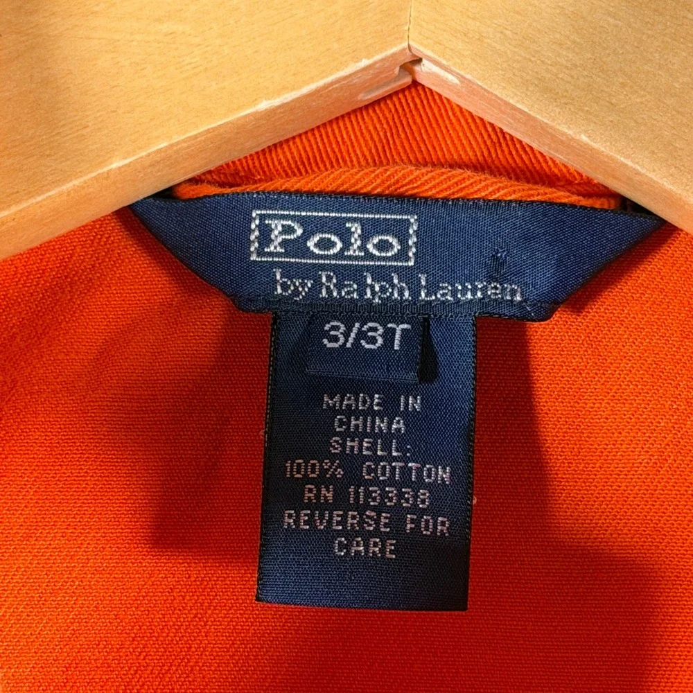Polo Ralph Lauren Kids Orange Cotton Field Jacket 3/3T DK345512